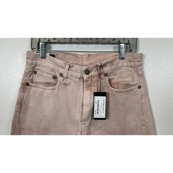$669 R13 BOYFRIEND CROPPED JEAN. IN PEYTON PINK - Picture 4 of 14